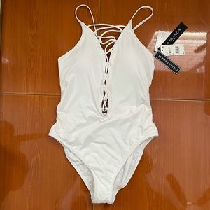 White one piece bathing suit